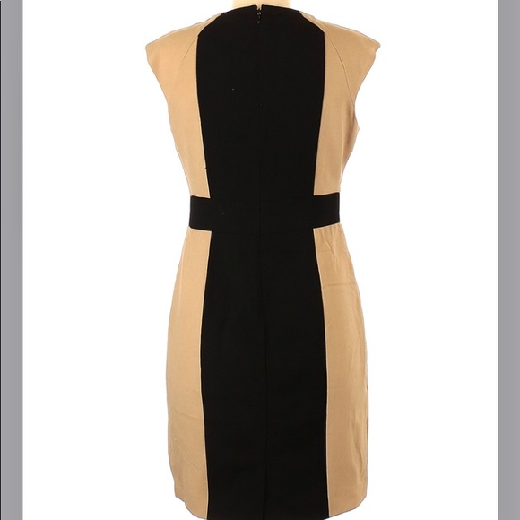 Calvin Klein TAN AND BLACK colorblock dress NEW - Picture 2 of 6